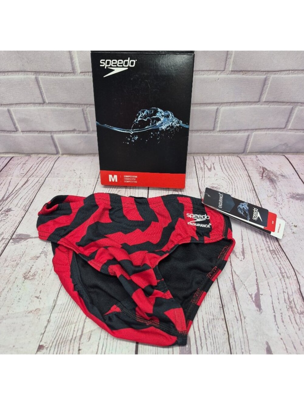 New Speedo Competitive Men's Endurance+‎ Brief Red Size 28